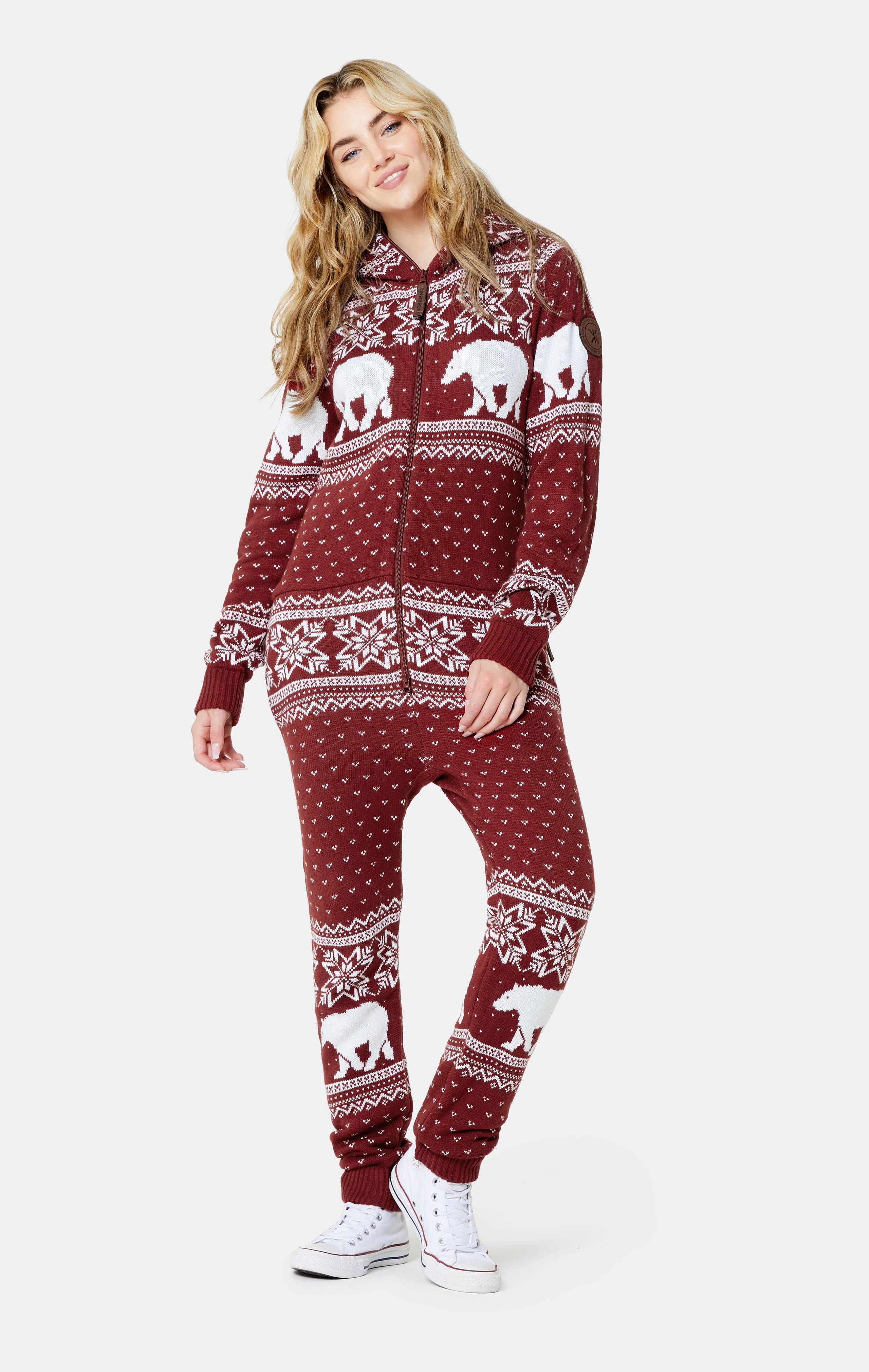 Onepiece Polar Bears Are Coming Jumpsuit Dark Red - 6