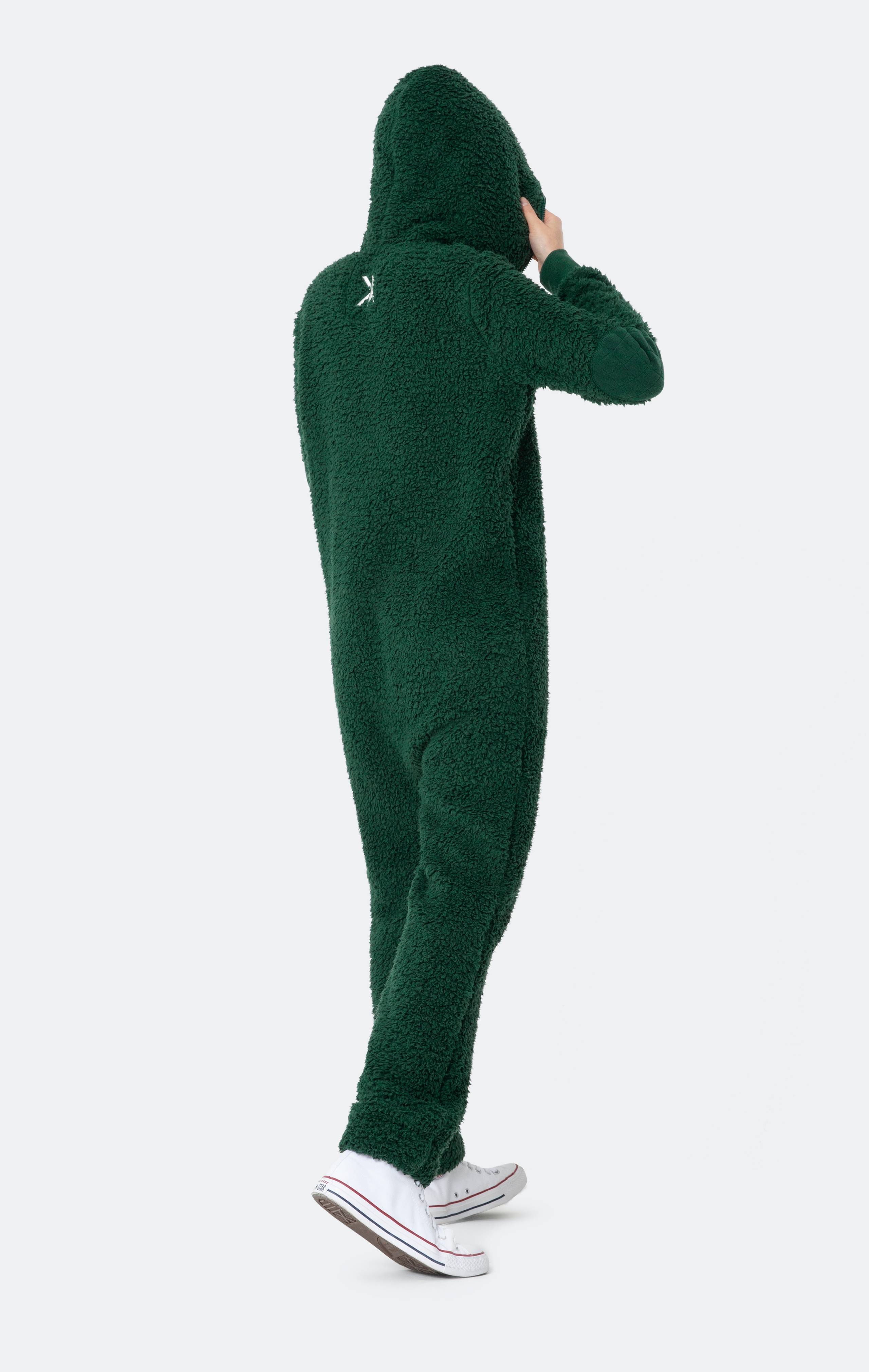 Onepiece Teddy Fleece Jumpsuit Green - 6