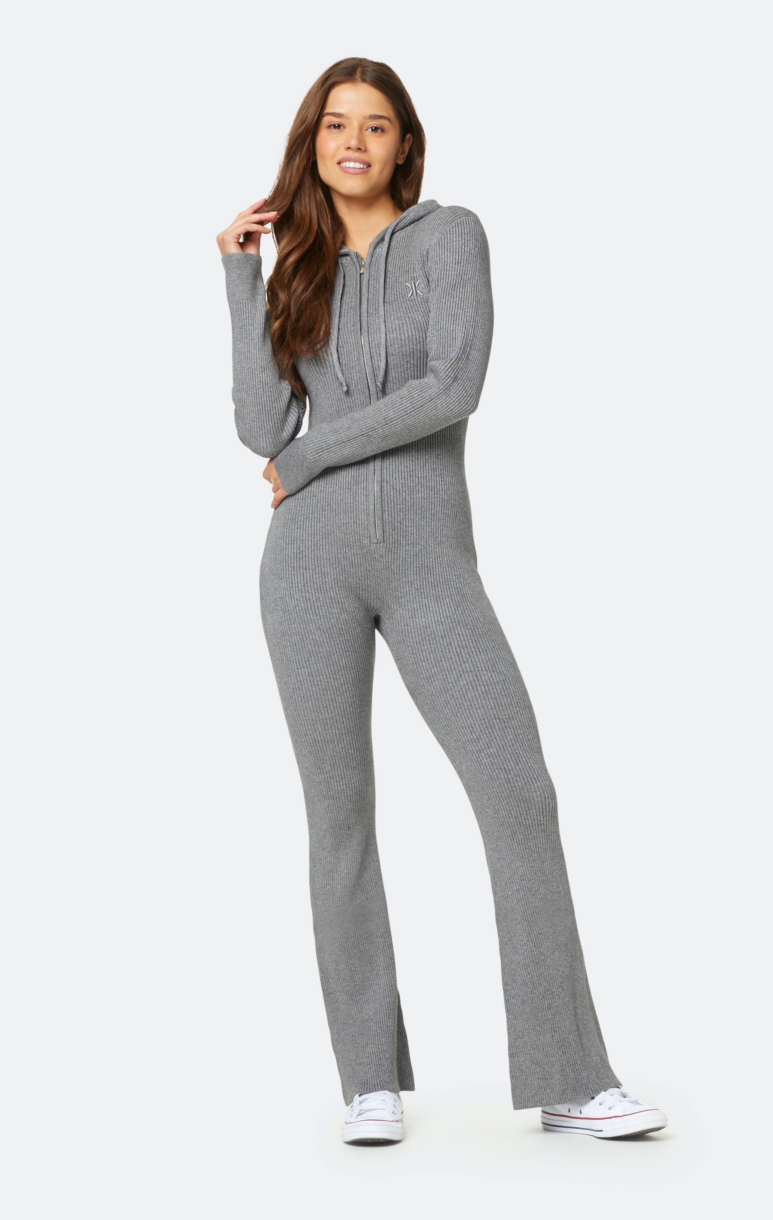 Onepiece The Rib Fitted Jumpsuit Grey Melange - 2