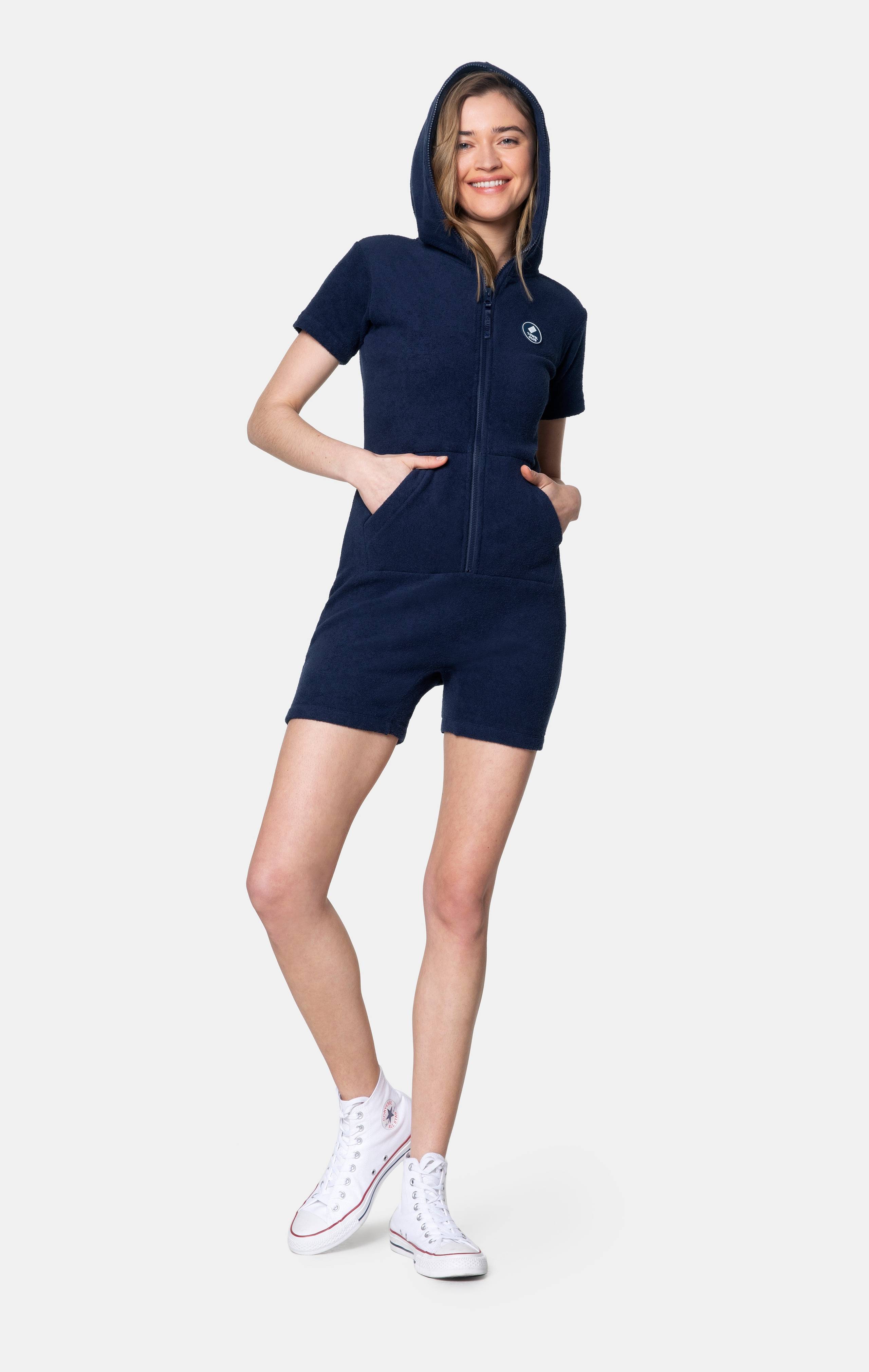 Onepiece Towel Club Short Slim Jumpsuit Navy - 5