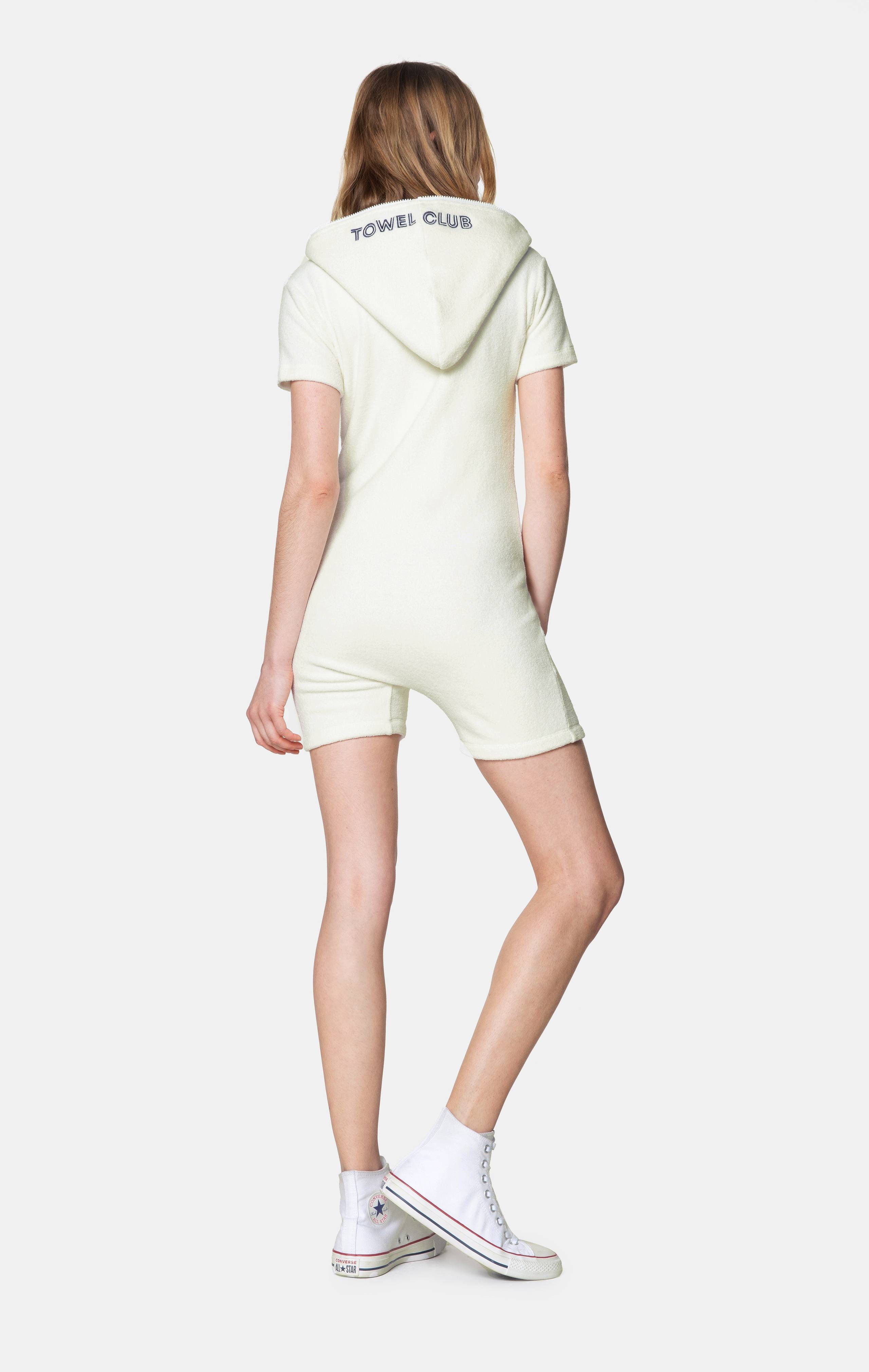 Onepiece Towel Club Short Slim Jumpsuit White - 3