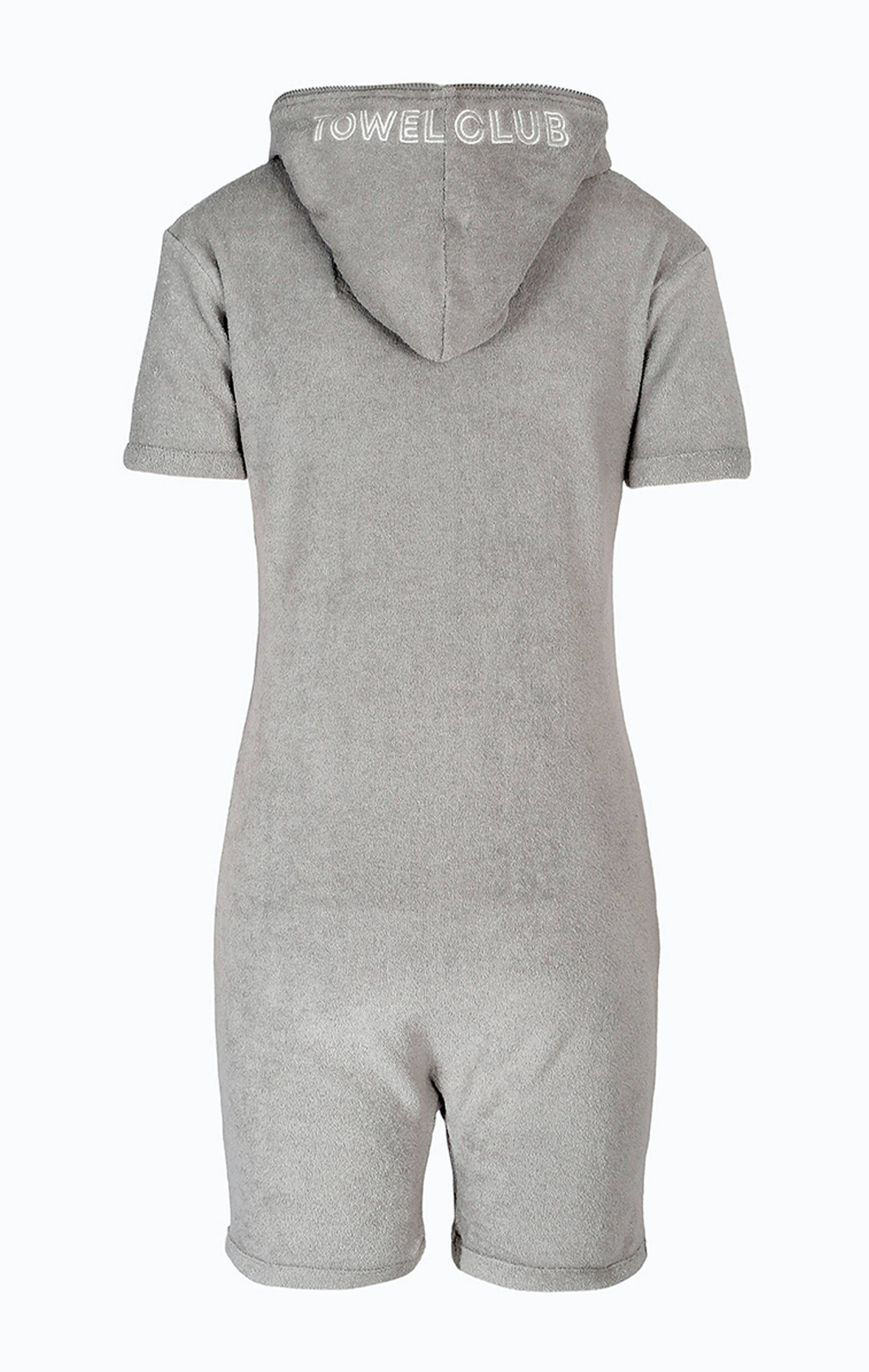 Onepiece Towel Short Slim Jumpsuit Grey - 2