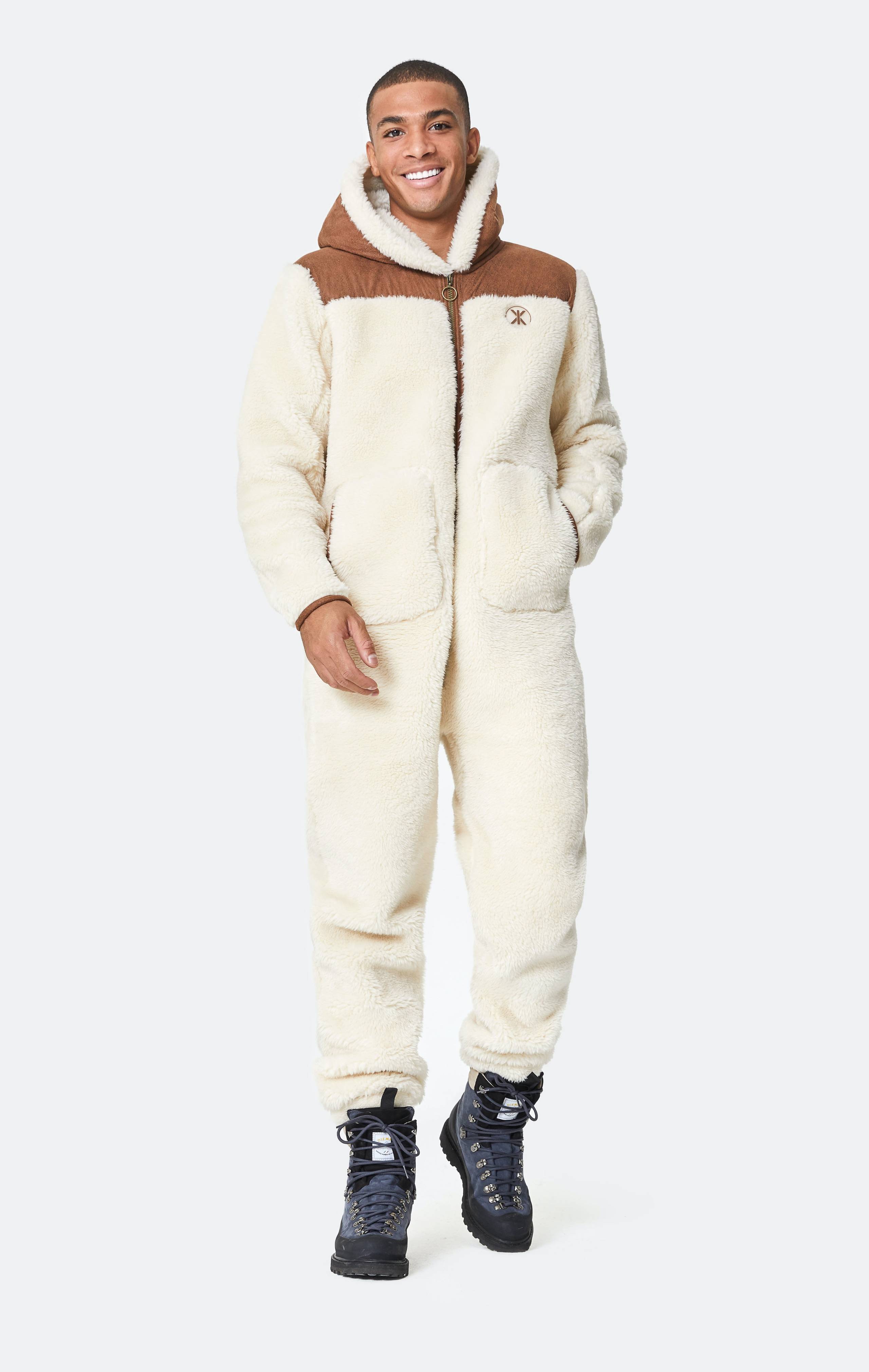 Onepiece Vegan Shearling Jumpsuit Off White - 2