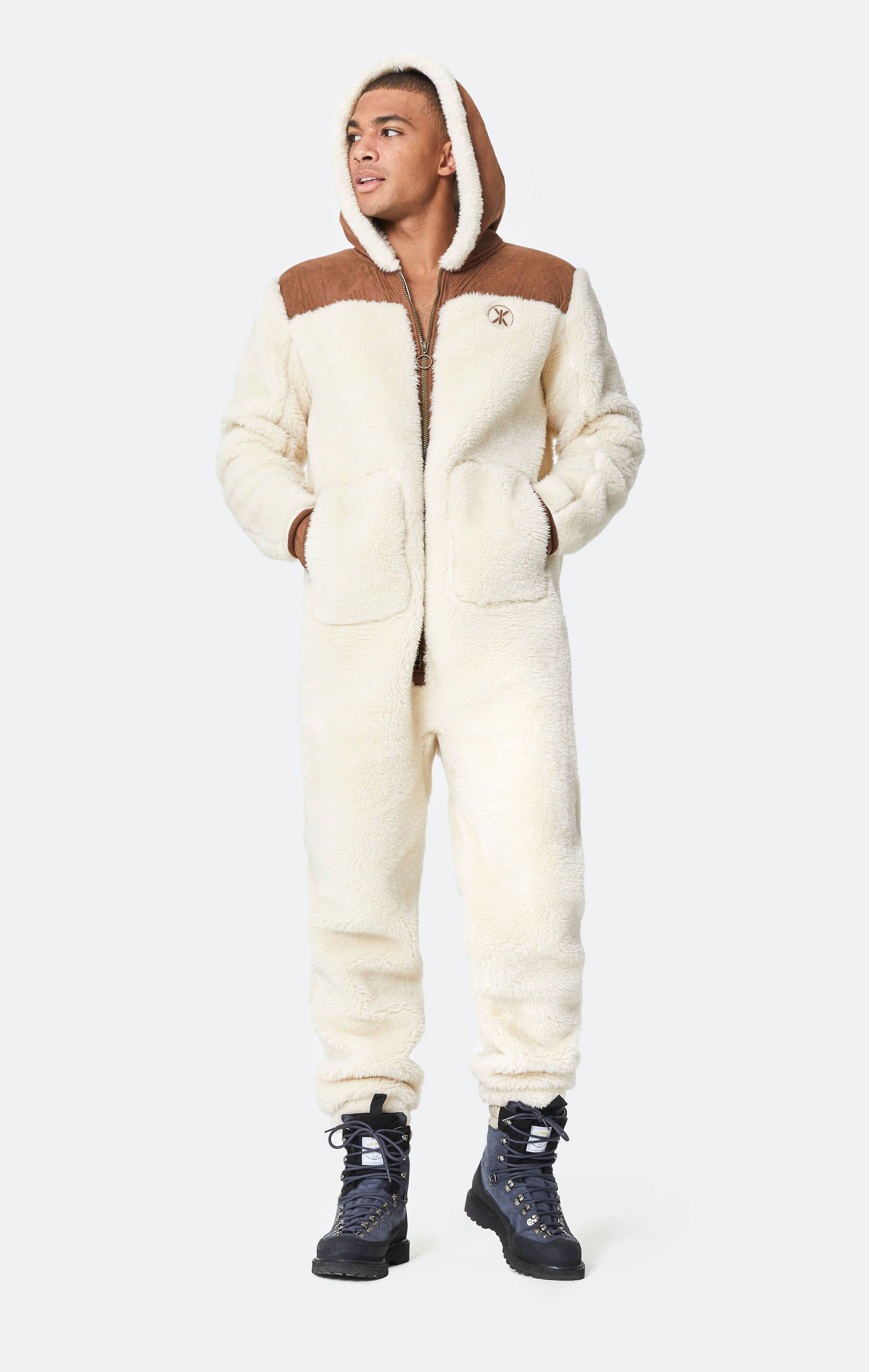Onepiece Vegan Shearling Jumpsuit Off White - 3