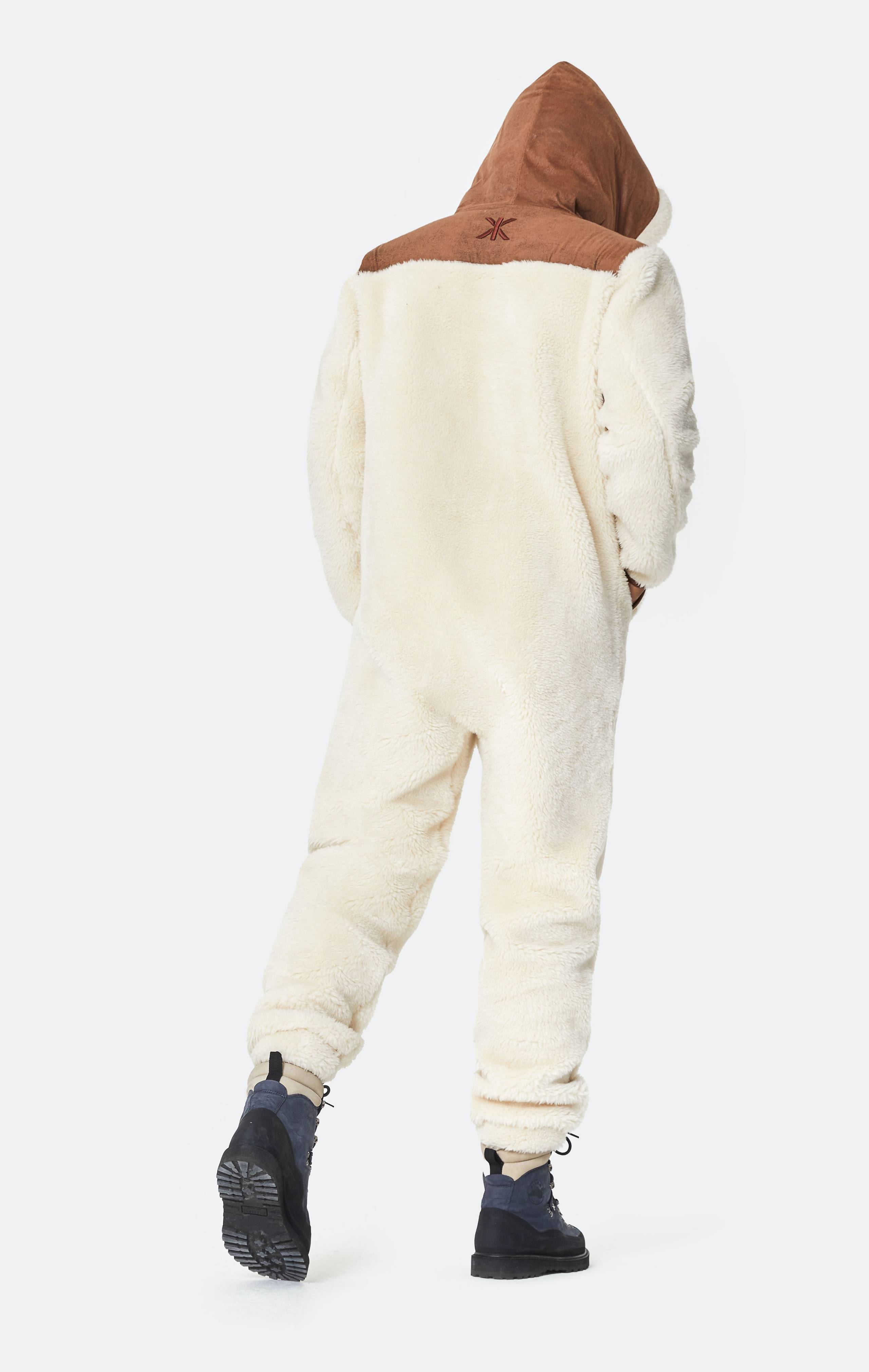 Onepiece Vegan Shearling Jumpsuit Off White - 4