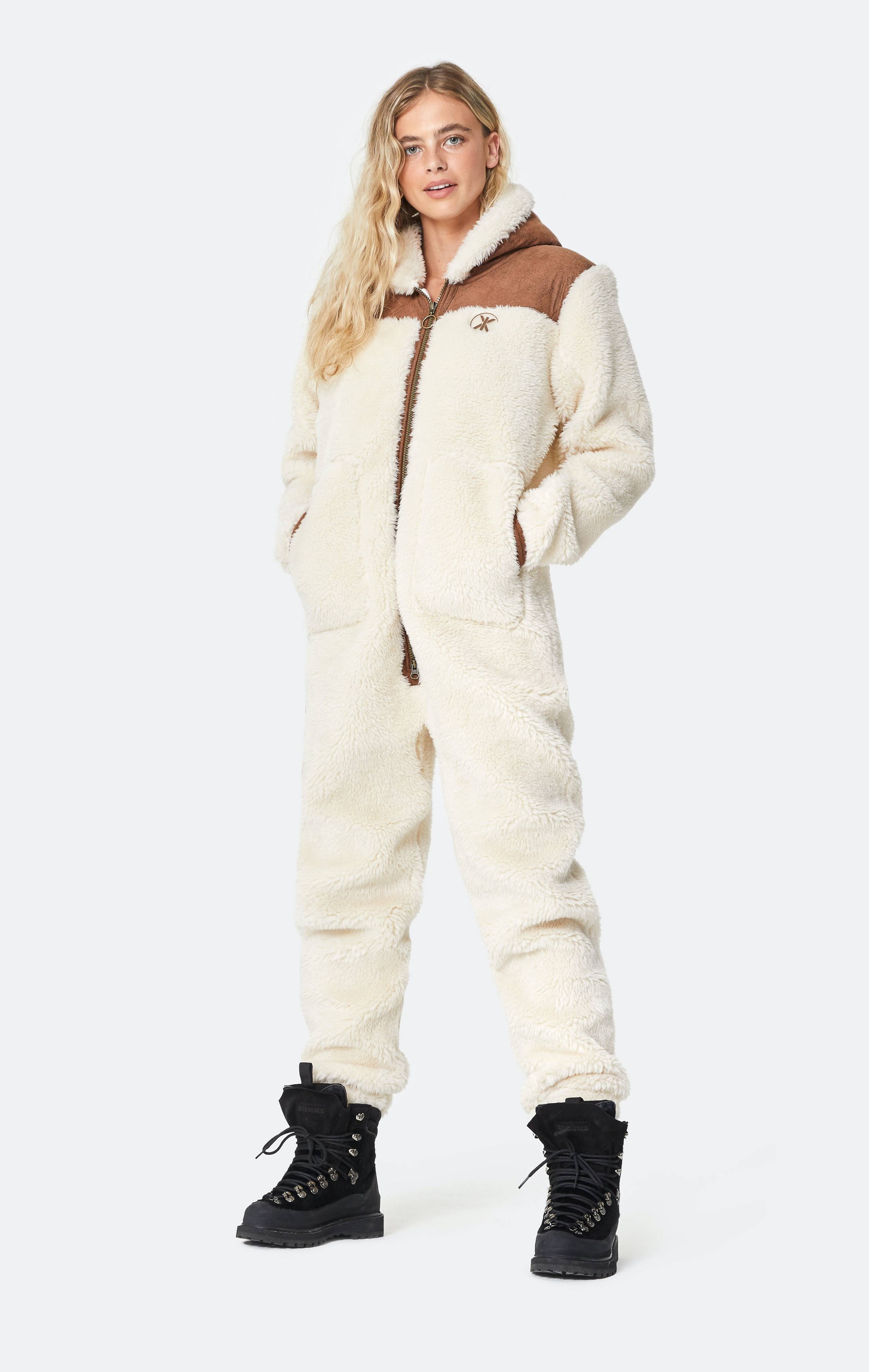 Onepiece Vegan Shearling Jumpsuit Off White - 6