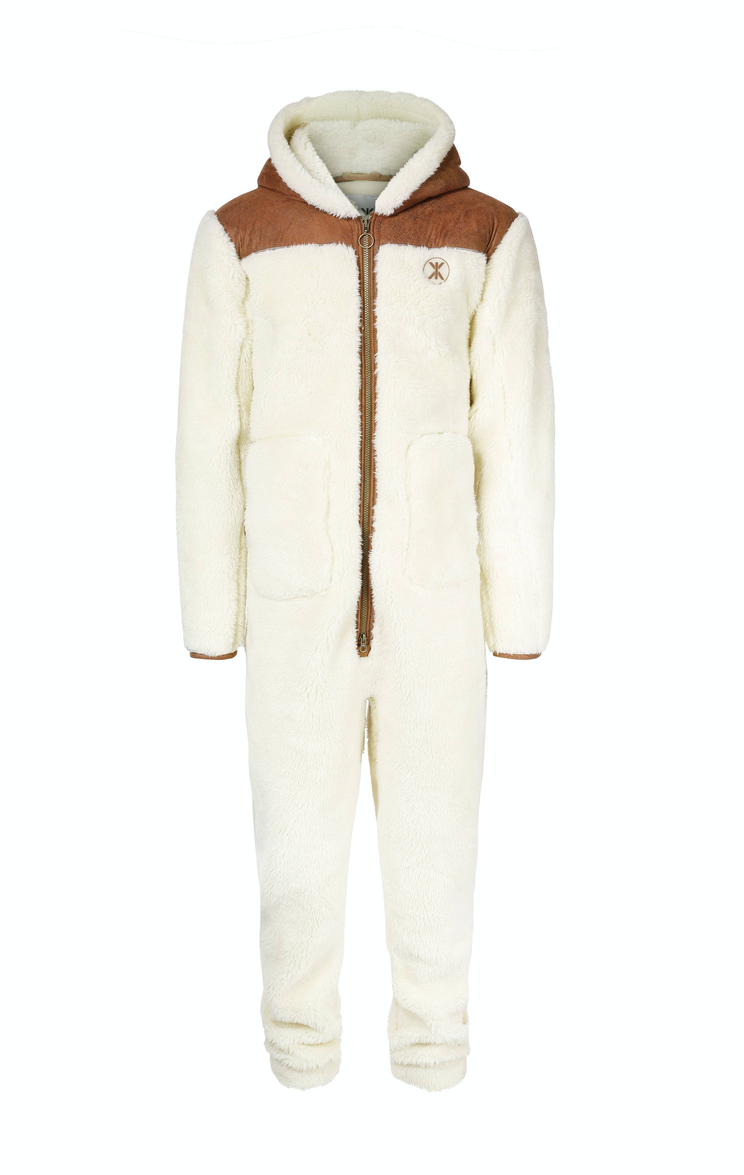 Onepiece Vegan Shearling Jumpsuit Off White - 1