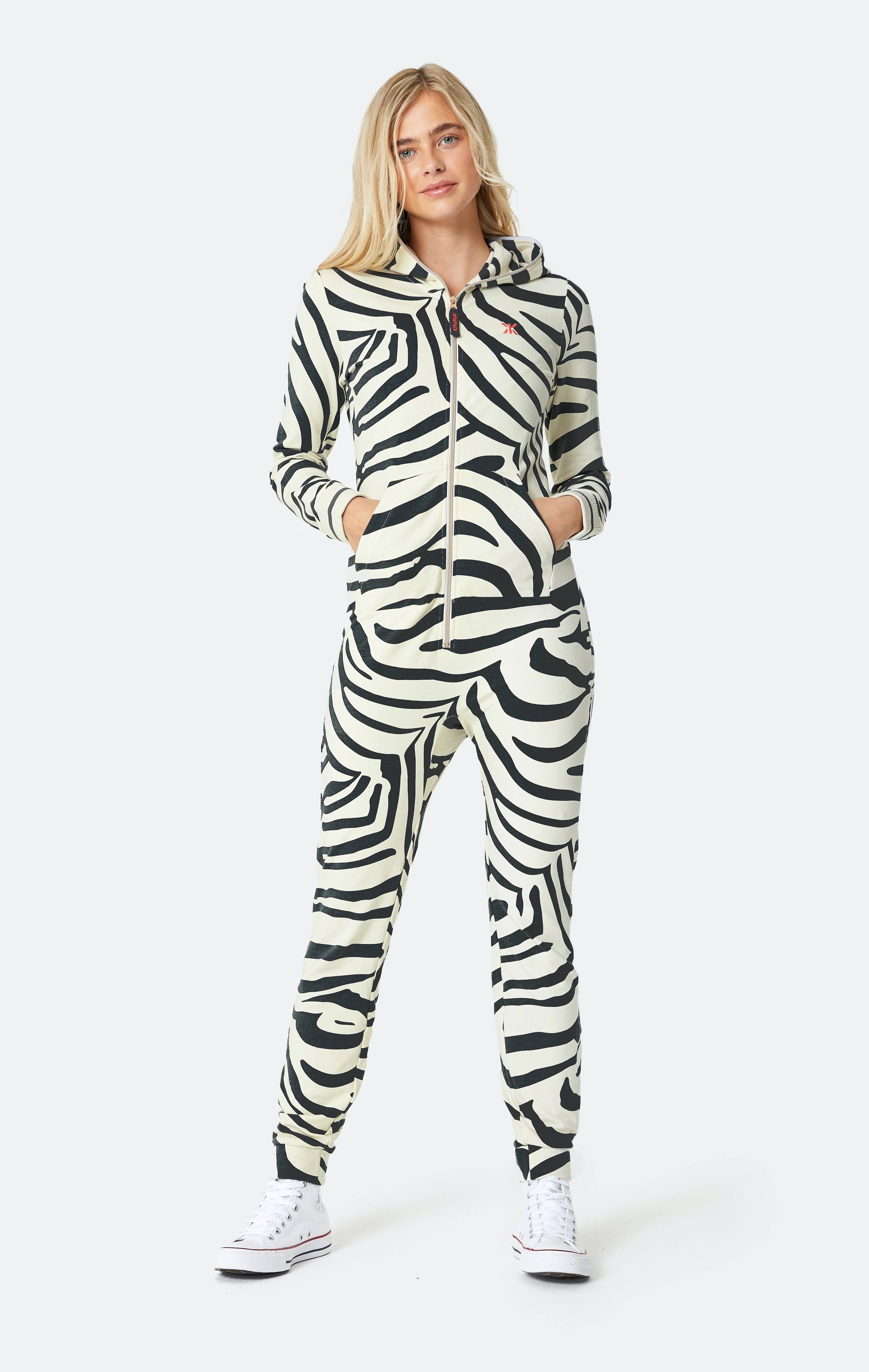 Onepiece Zebra Fitted Jumpsuit Off-white - 5