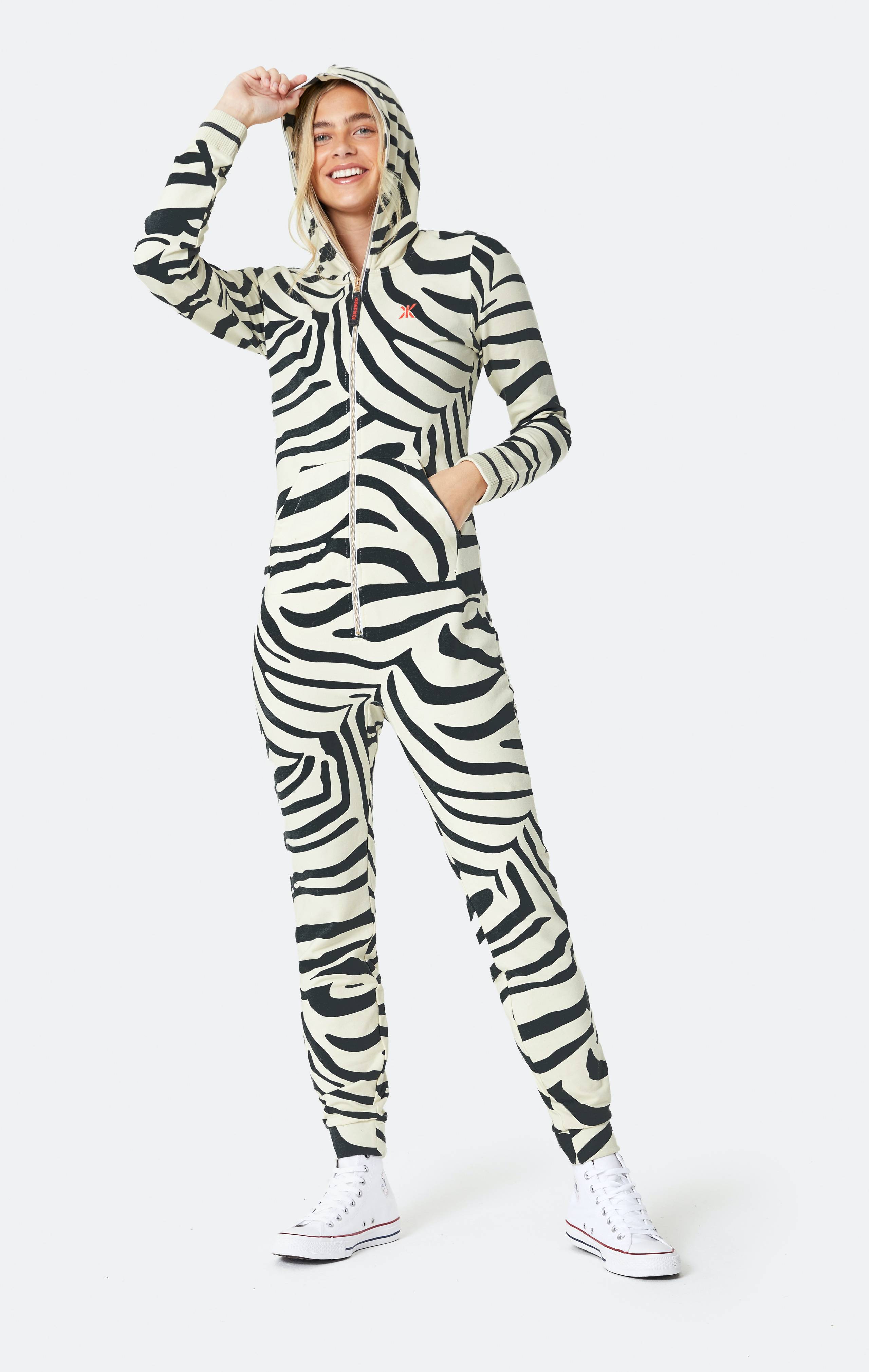 Onepiece Zebra Fitted Jumpsuit Off-white - 2