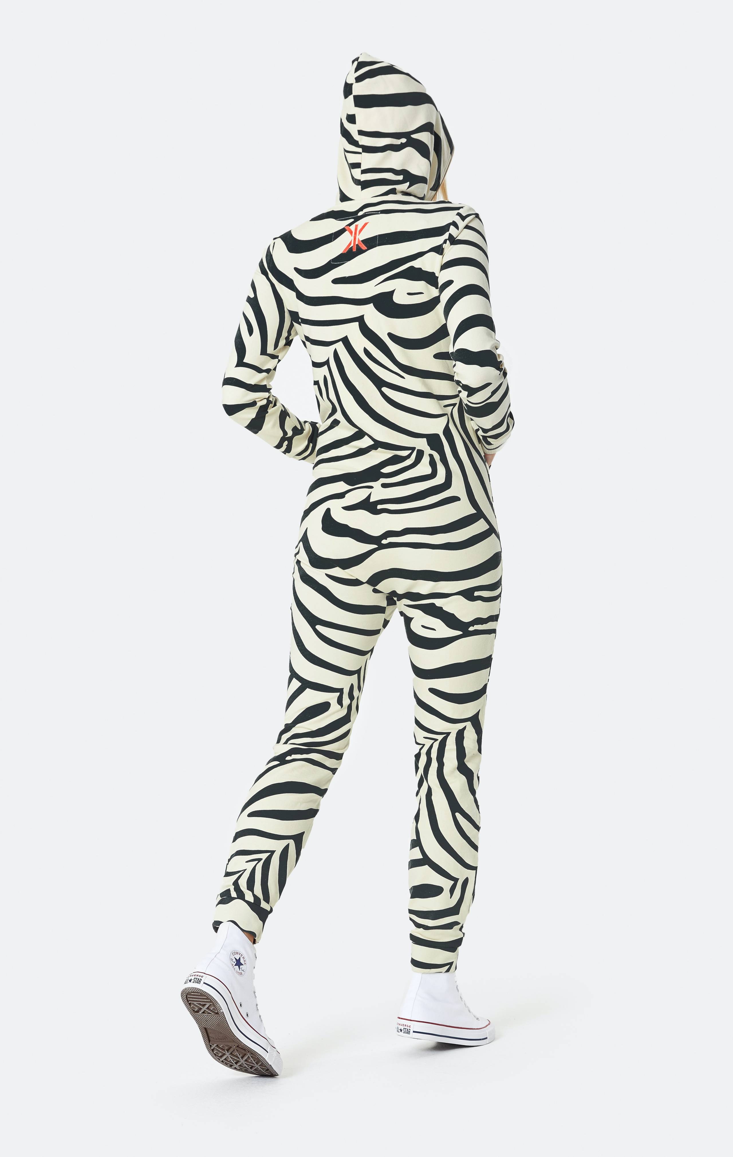 Onepiece Zebra Fitted Jumpsuit Off-white - 3