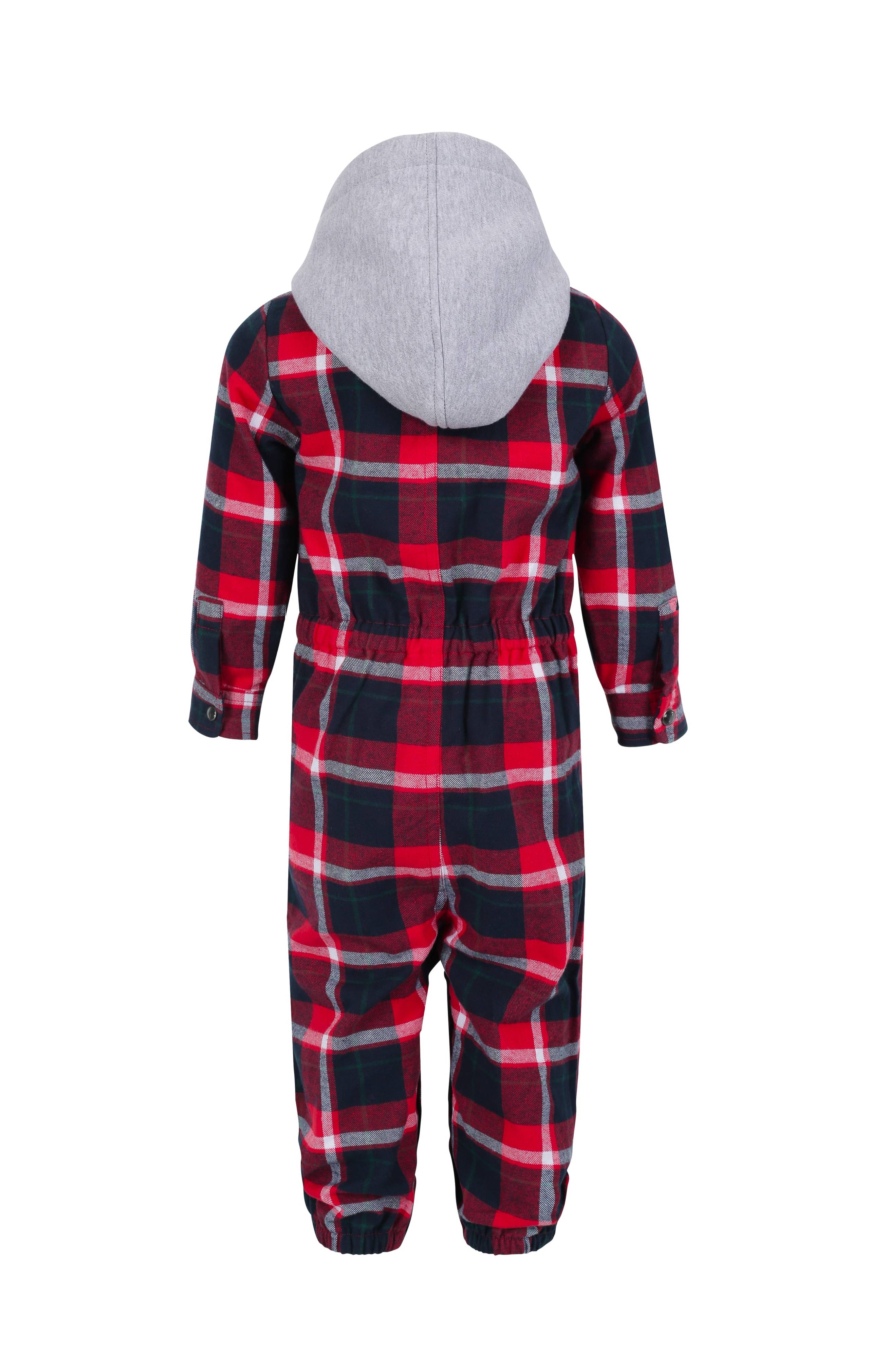 Onepiece Check Baby Jumpsuit Black / Red - 2