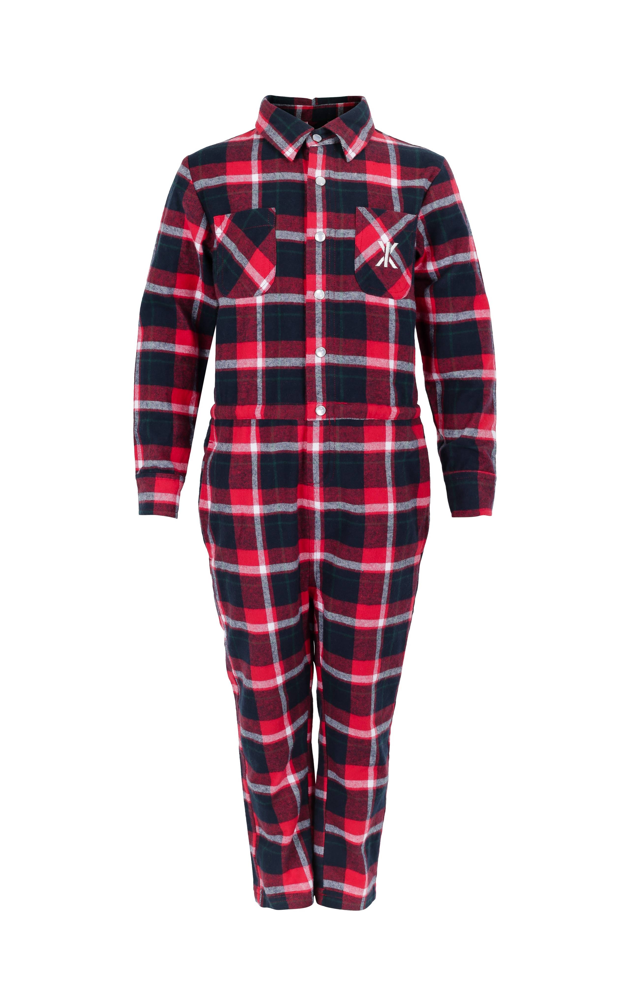 Onepiece Check Kids Jumpsuit Red / Black - 1