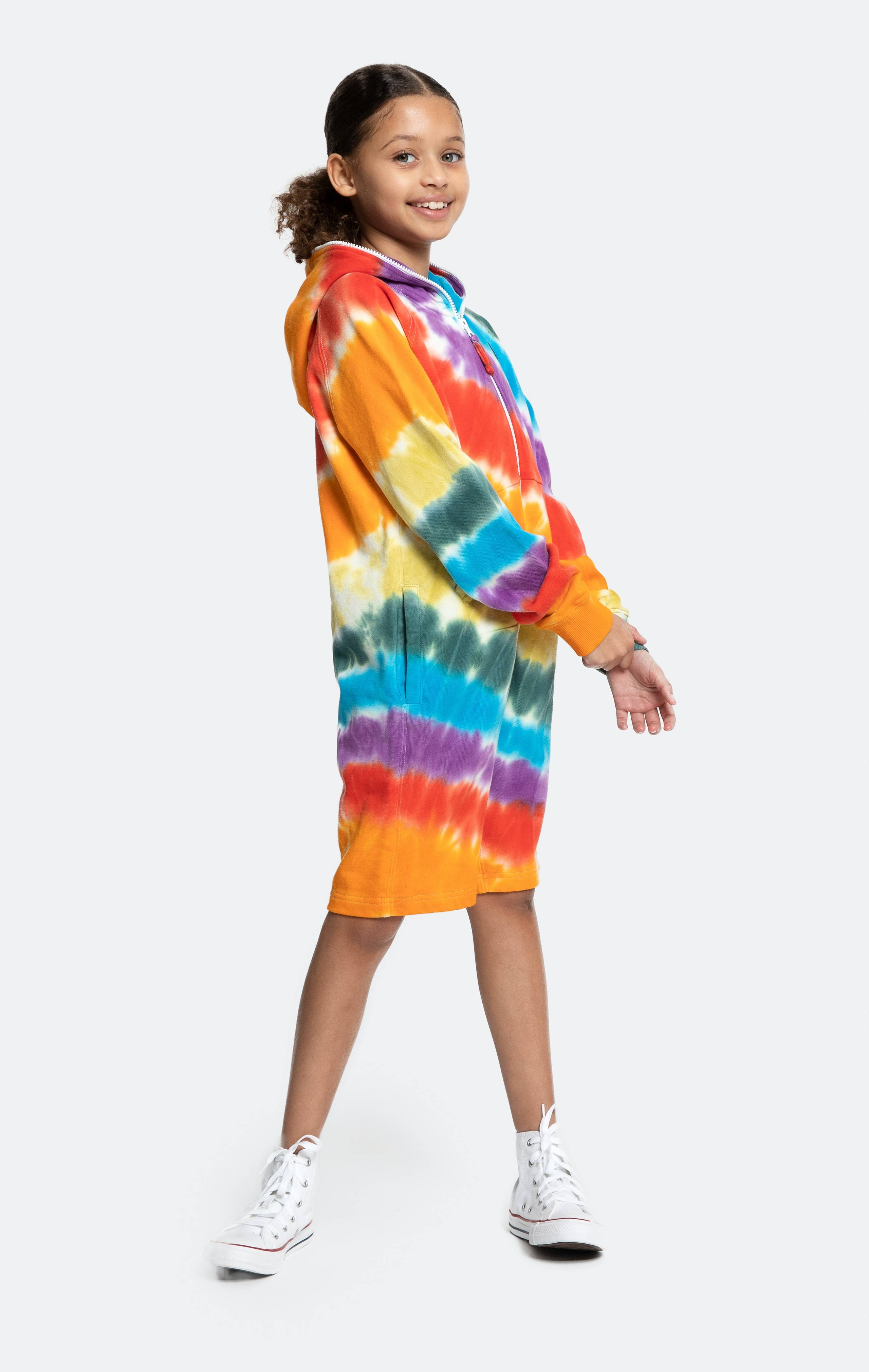 Onepiece Rainbow Pride Short KIDS Jumpsuit Multi Tie-Dye - 4