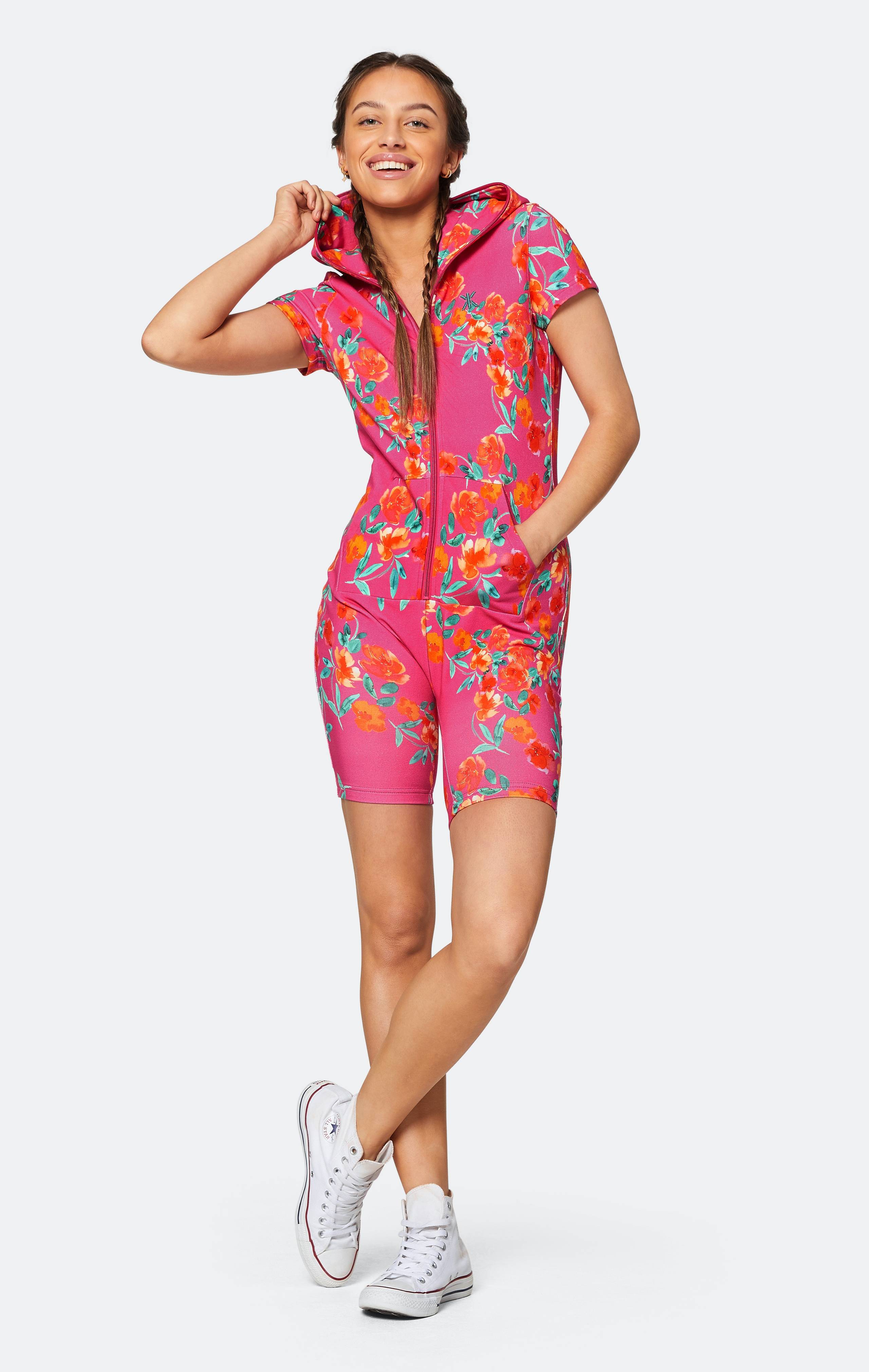 Onepiece Flourish Fitted Short Jumpsuit Pink - 2