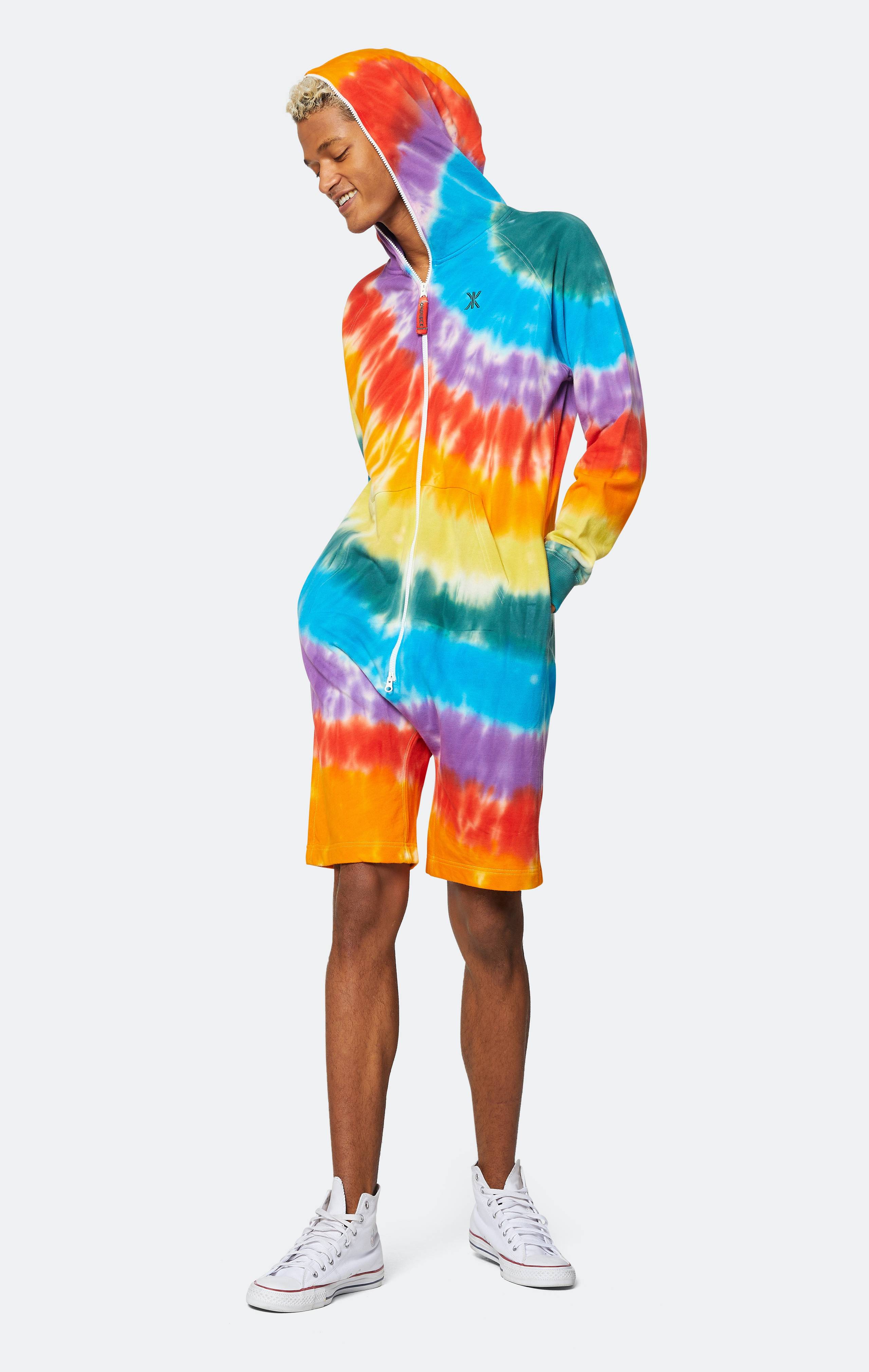 Onepiece Rainbow Pride Short Jumpsuit Multi Tie-Dye - 4