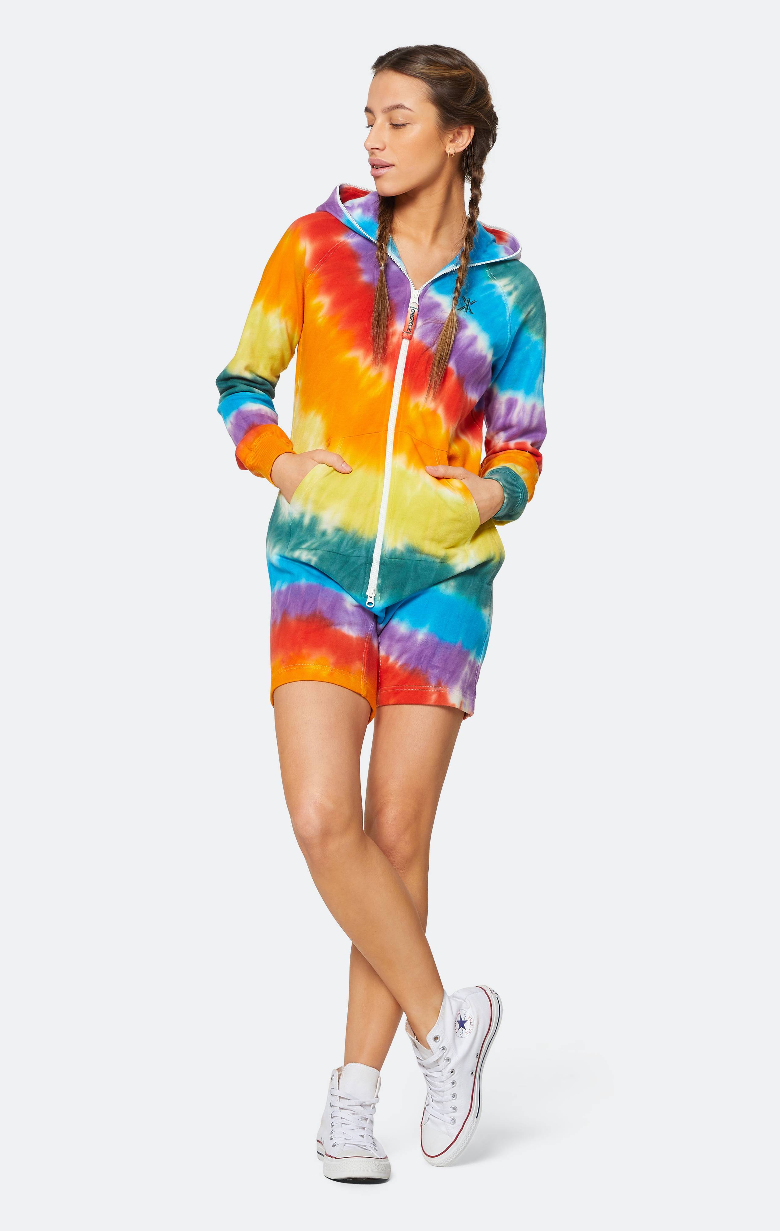 Onepiece Rainbow Pride Short Jumpsuit Multi Tie-Dye - 7