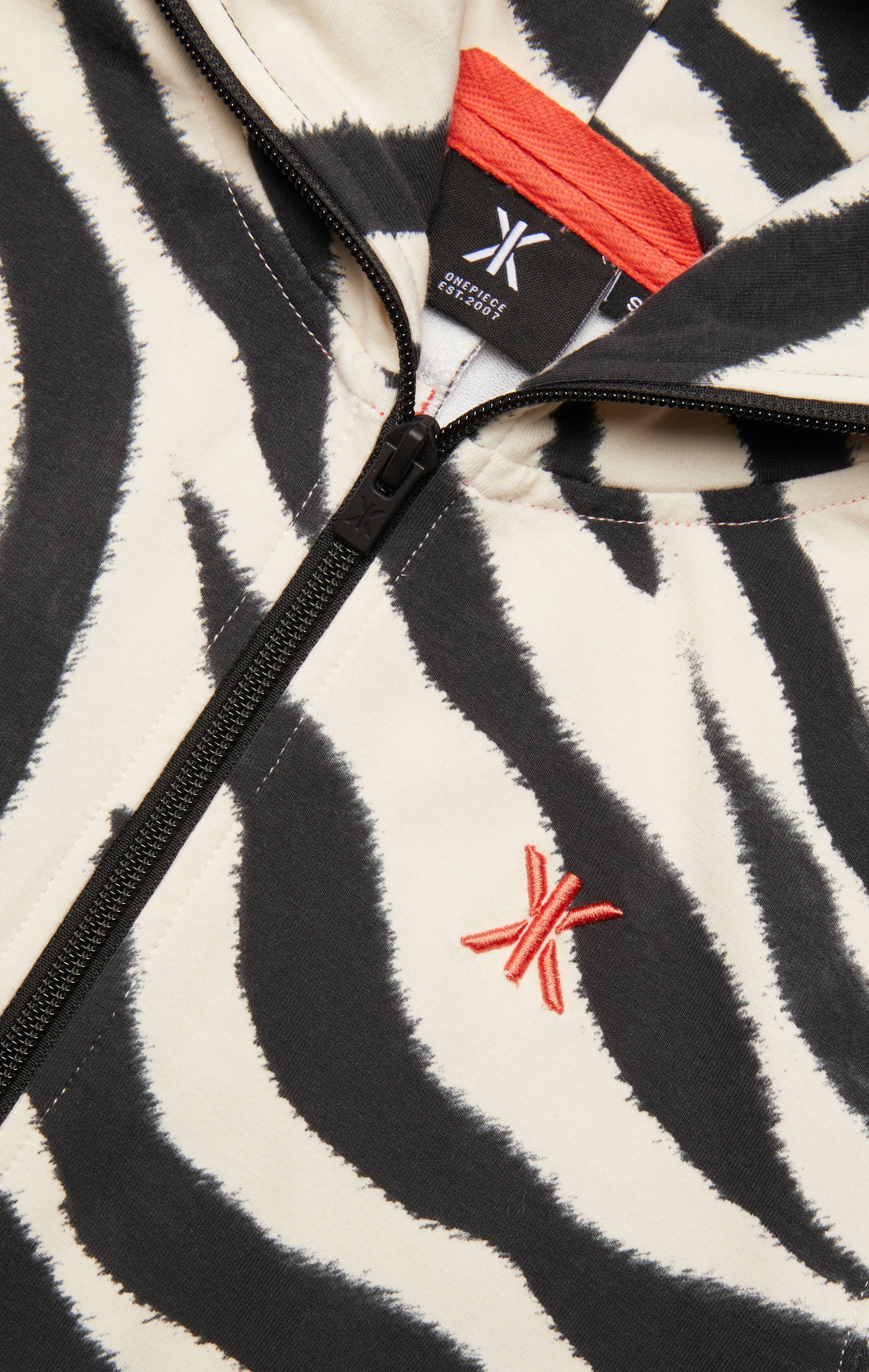 Onepiece Zebra Fitted Short Jumpsuit Off-white - 2