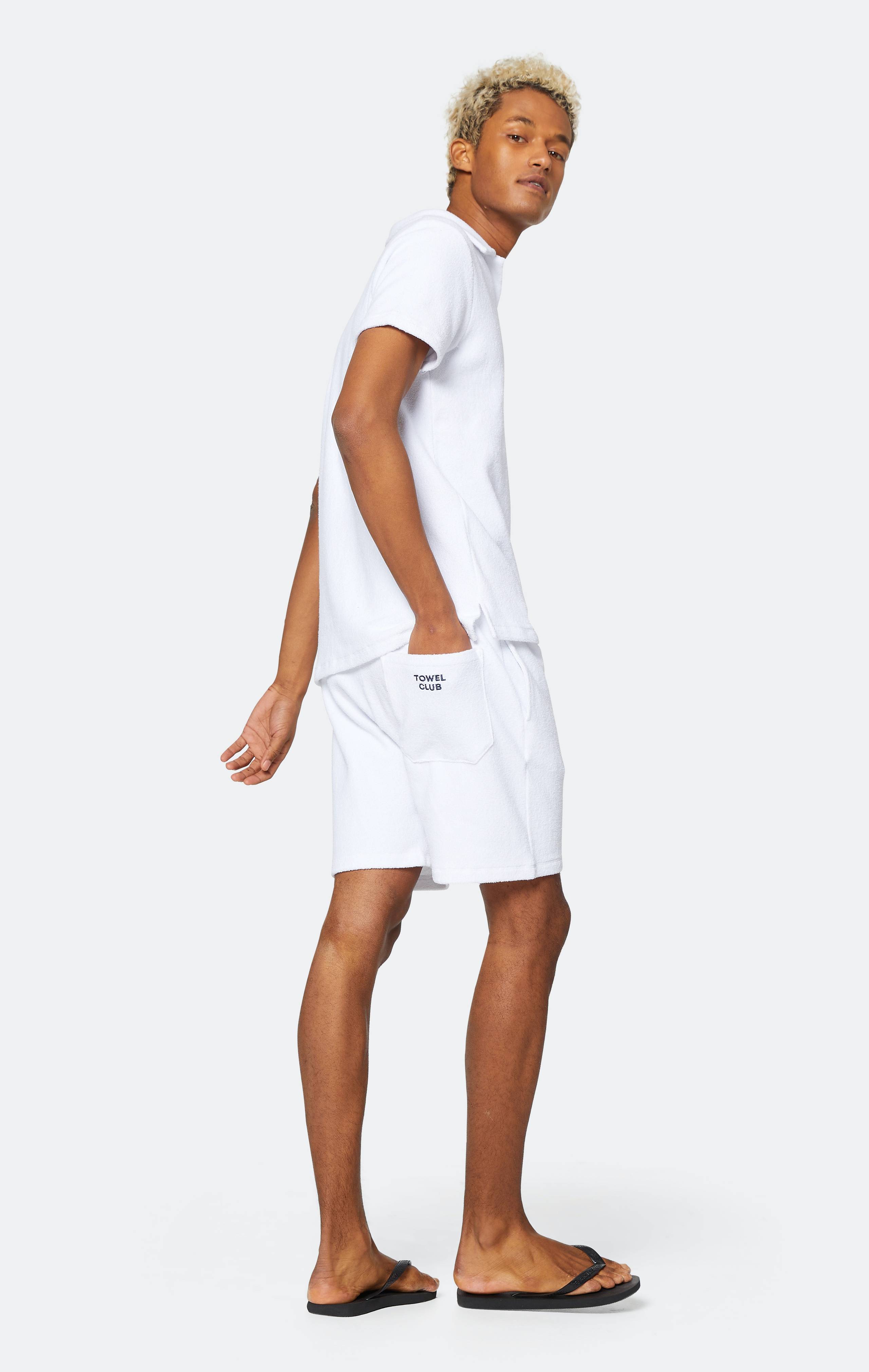 Onepiece Towel Club Shorts White - 7