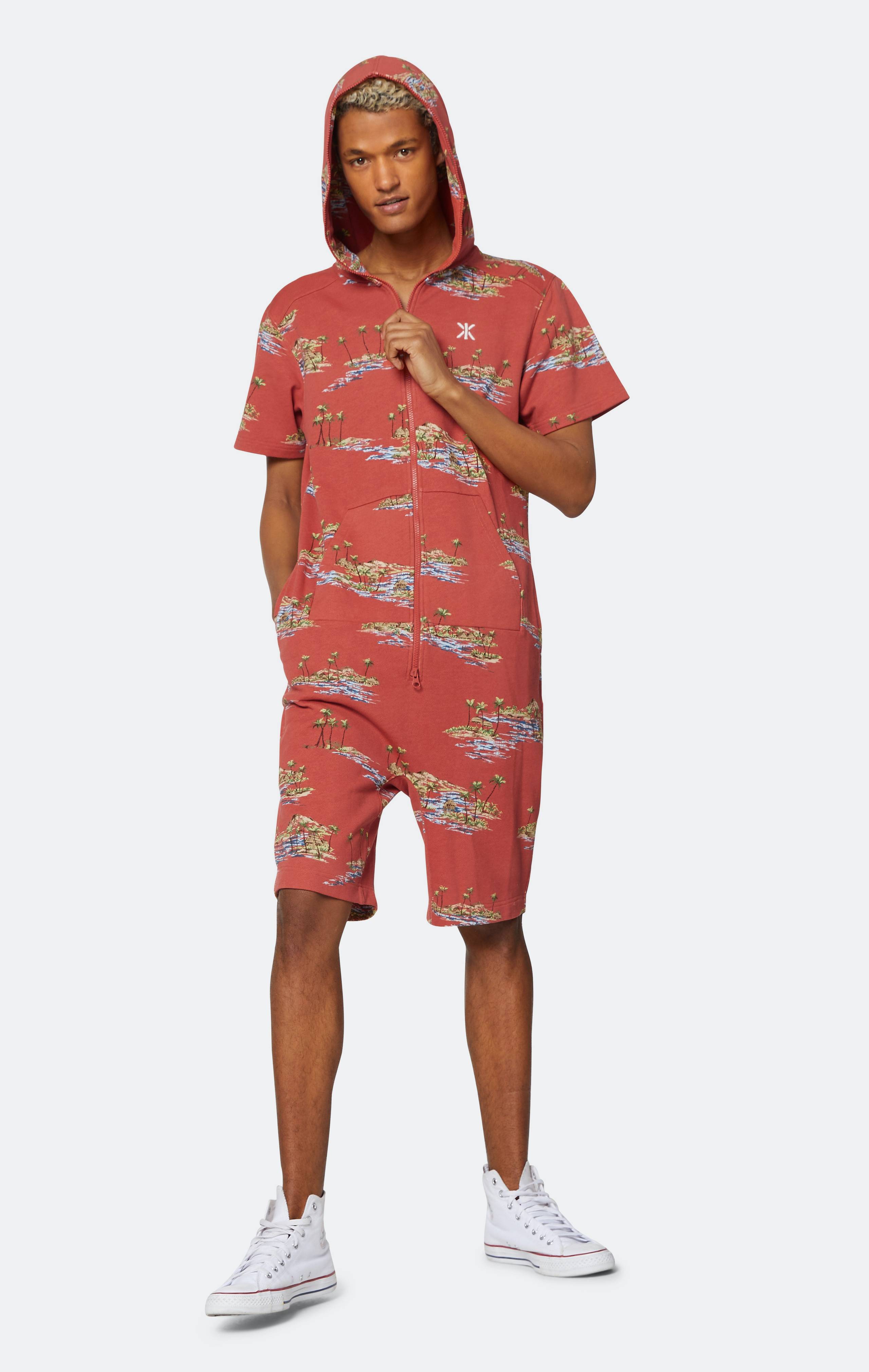 Onepiece Vintage Honolulu Short Jumpsuit Red - 5