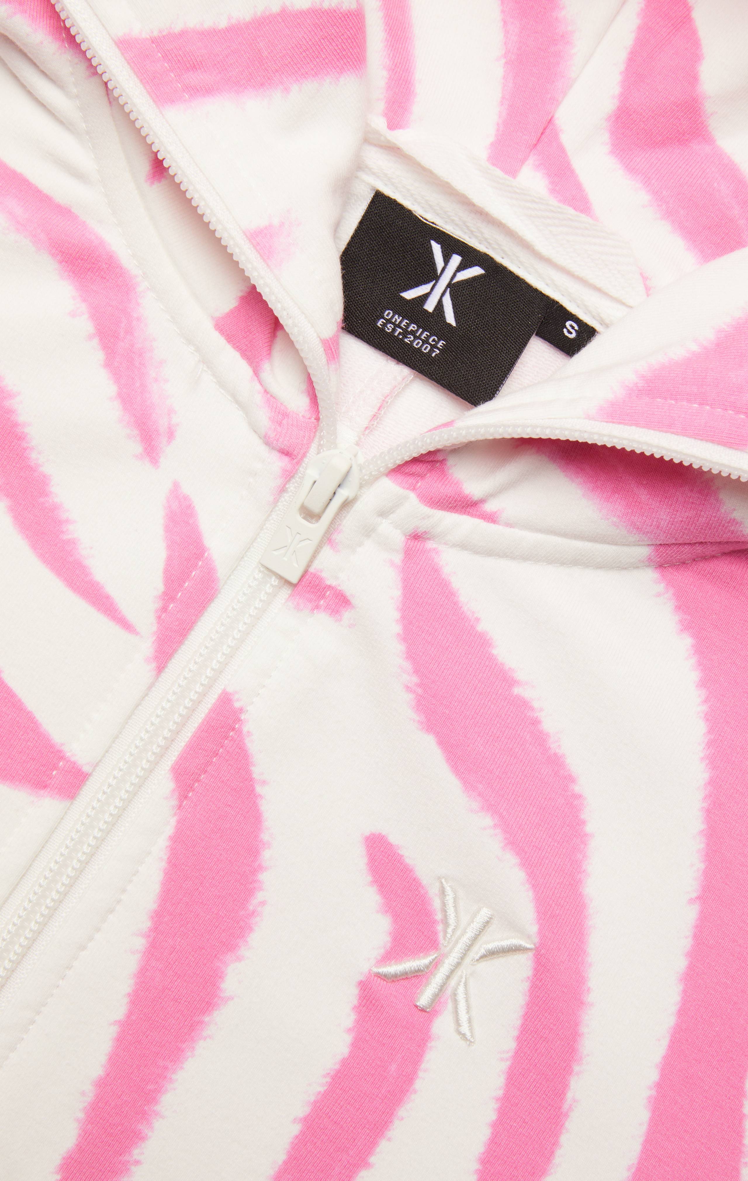Onepiece Zebra Fitted Short Jumpsuit Pink - 3